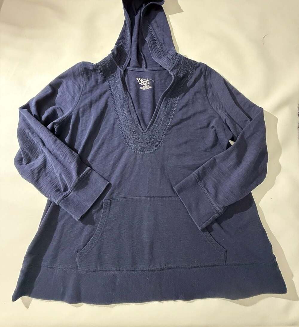 V Sport By Venezia 18/20 Navy Blue Hoodie V-Neck Kangaroo Pocket